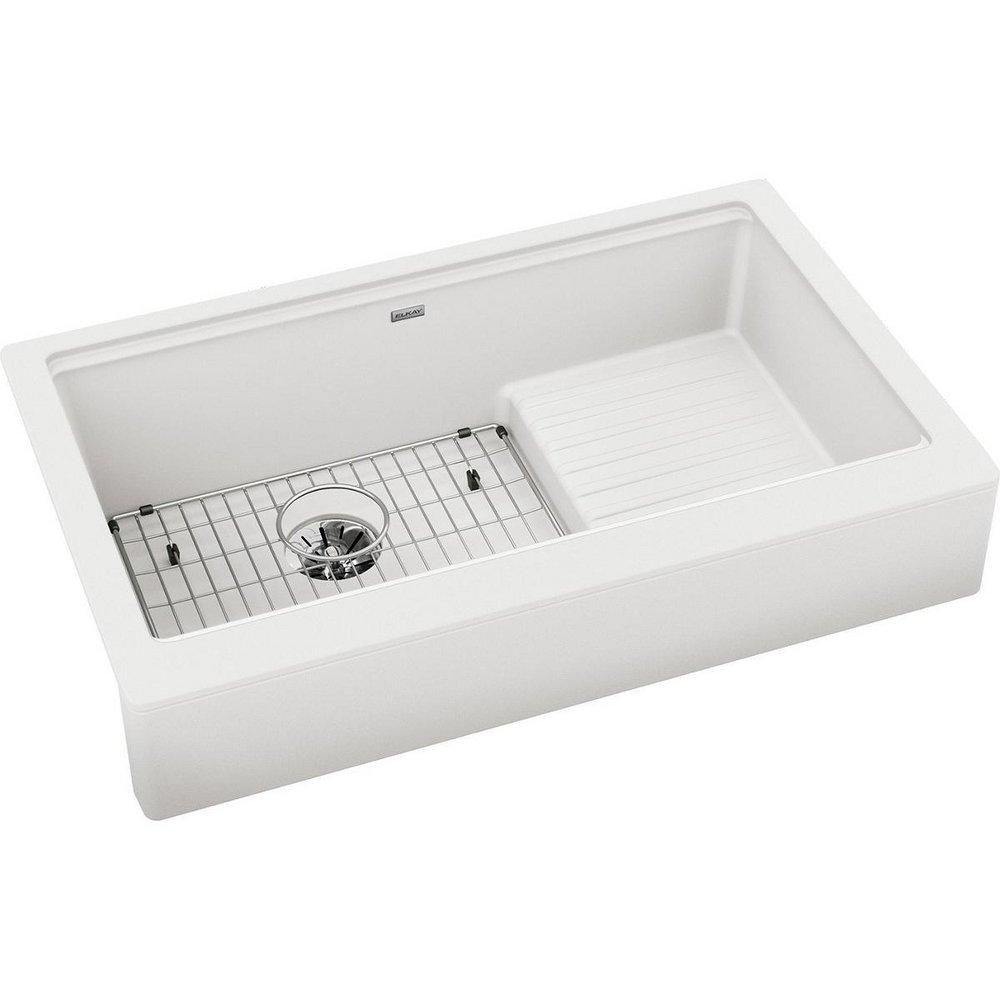 Elkay Ricotta 35-7/8 x 22-1/2 in. Composite Single Bowl Farmhouse Kitchen Sink 