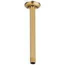 10 in. Ceiling Mount Shower Arm and Flange in Polished Gold 