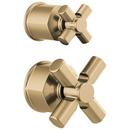 Pressure Balance Valve with Integrated Diverter Trim Cross Handle Kit in Luxe Gold