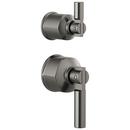 Pressure Balance Valve with Integrated Diverter Trim Lever Handle in Luxe Steel