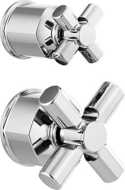 Pressure Balance Valve with Integrated Diverter Trim Cross Handle Kit in Chrome