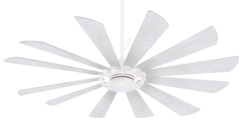 Minka Aire Textured White 12 Blades 65 in. Indoor Ceiling Fan with Integrated LED 