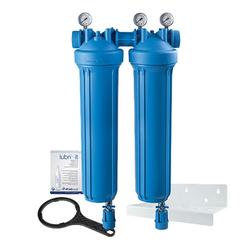 Duo 20 in. Filter Housing Kit, 1 in. NPT, 3 Gauges & 2 Drain Kits