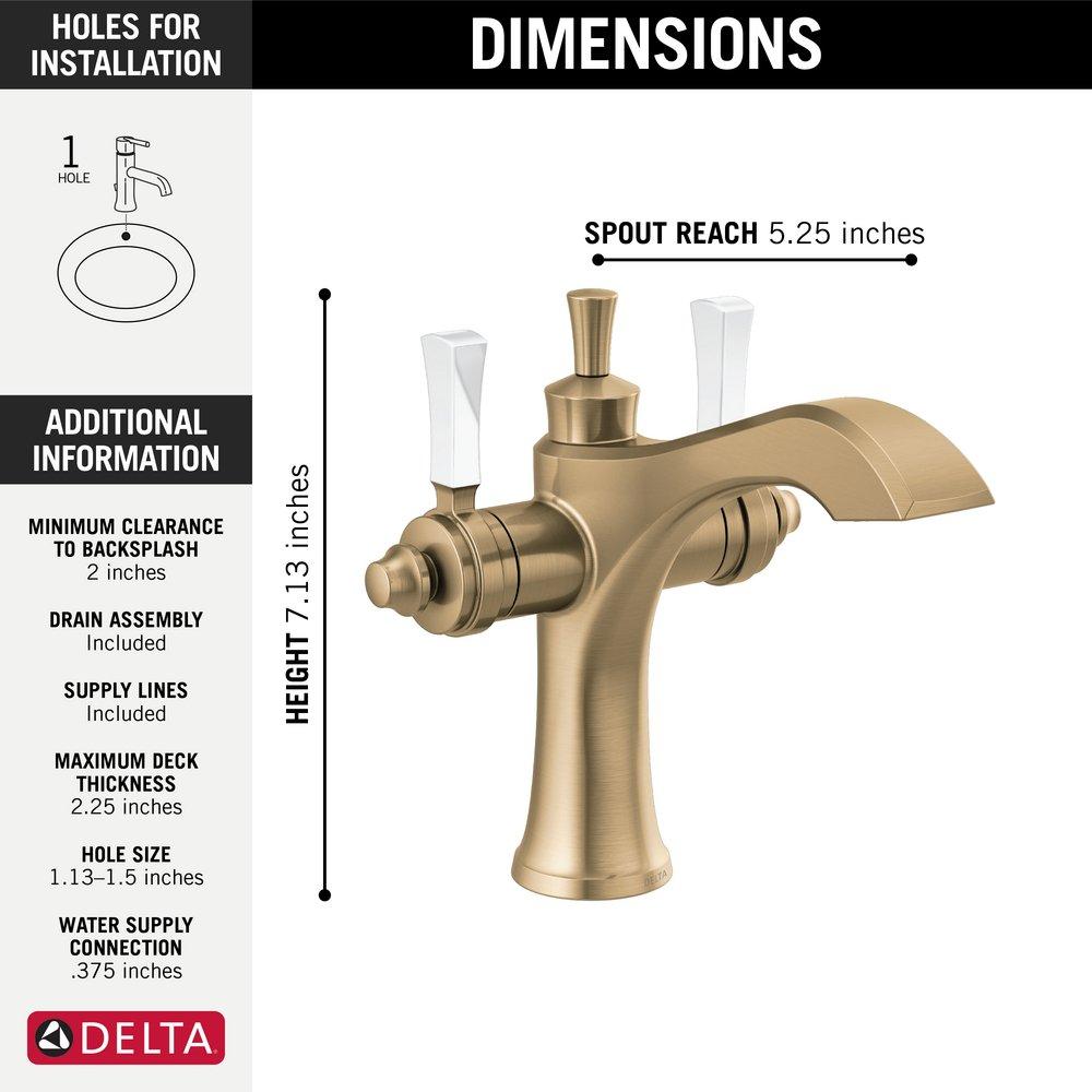 Delta Faucet Champagne Bronze Two Handle Monoblock Bathroom Sink Faucet 