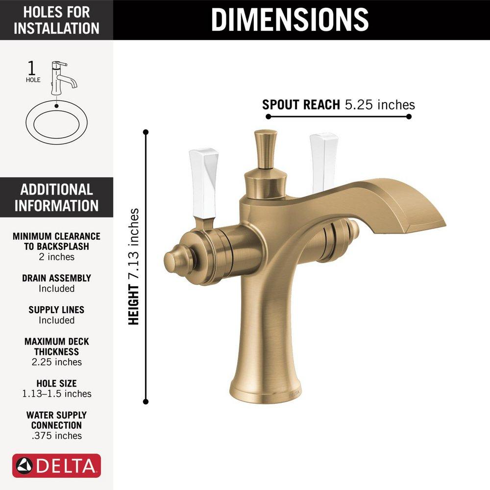 Delta Faucet Champagne Bronze/Porcelain Two Handle Monoblock Bathroom Sink Faucet 