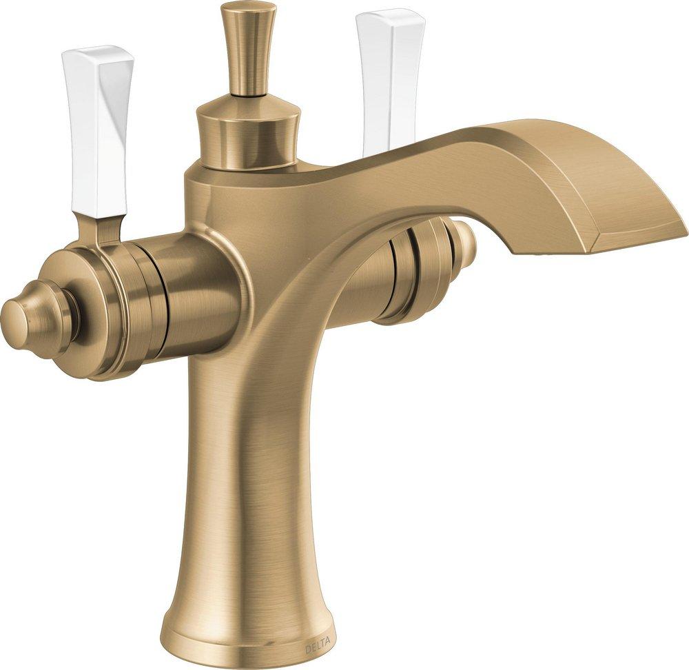 Delta Faucet Champagne Bronze/Porcelain Two Handle Monoblock Bathroom Sink Faucet 