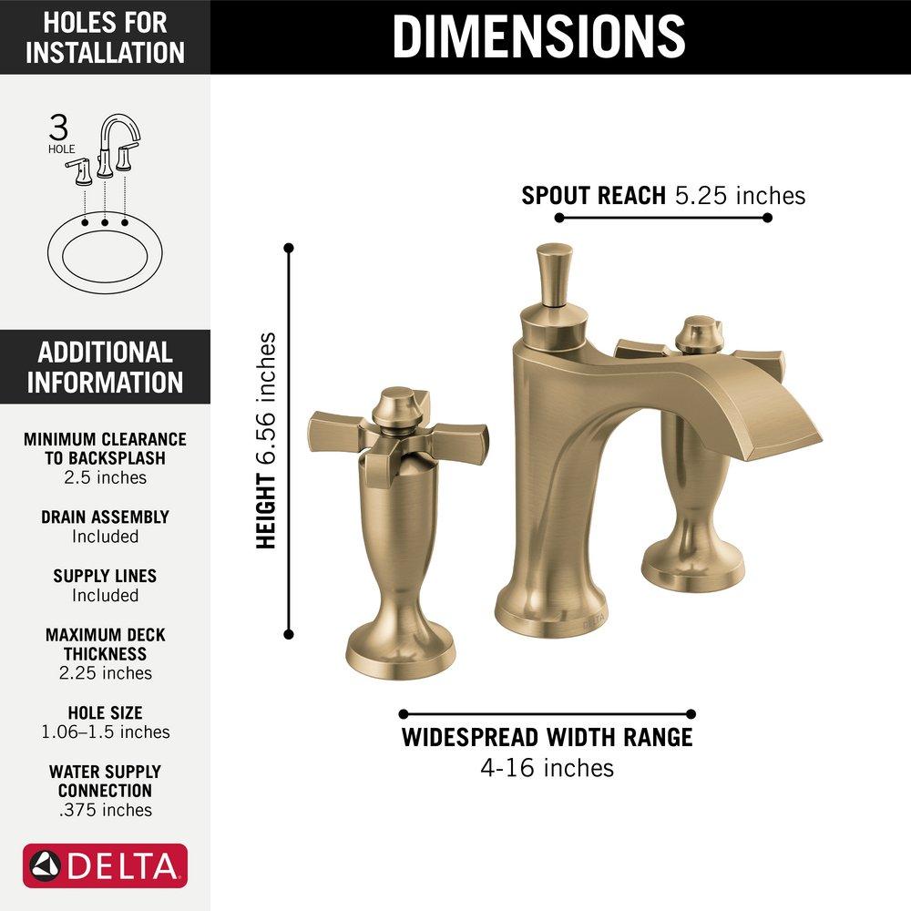 Delta Faucet Brilliance Champagne Bronze Two Handle Widespread Bathroom Sink Faucet 