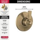 Delta Faucet Brilliance&reg; Champagne Bronze Single Handle Multi Function Bathtub & Shower Faucet (Trim Only) 