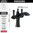 Delta Faucet Matte Black Two Handle Monoblock Bathroom Sink Faucet 