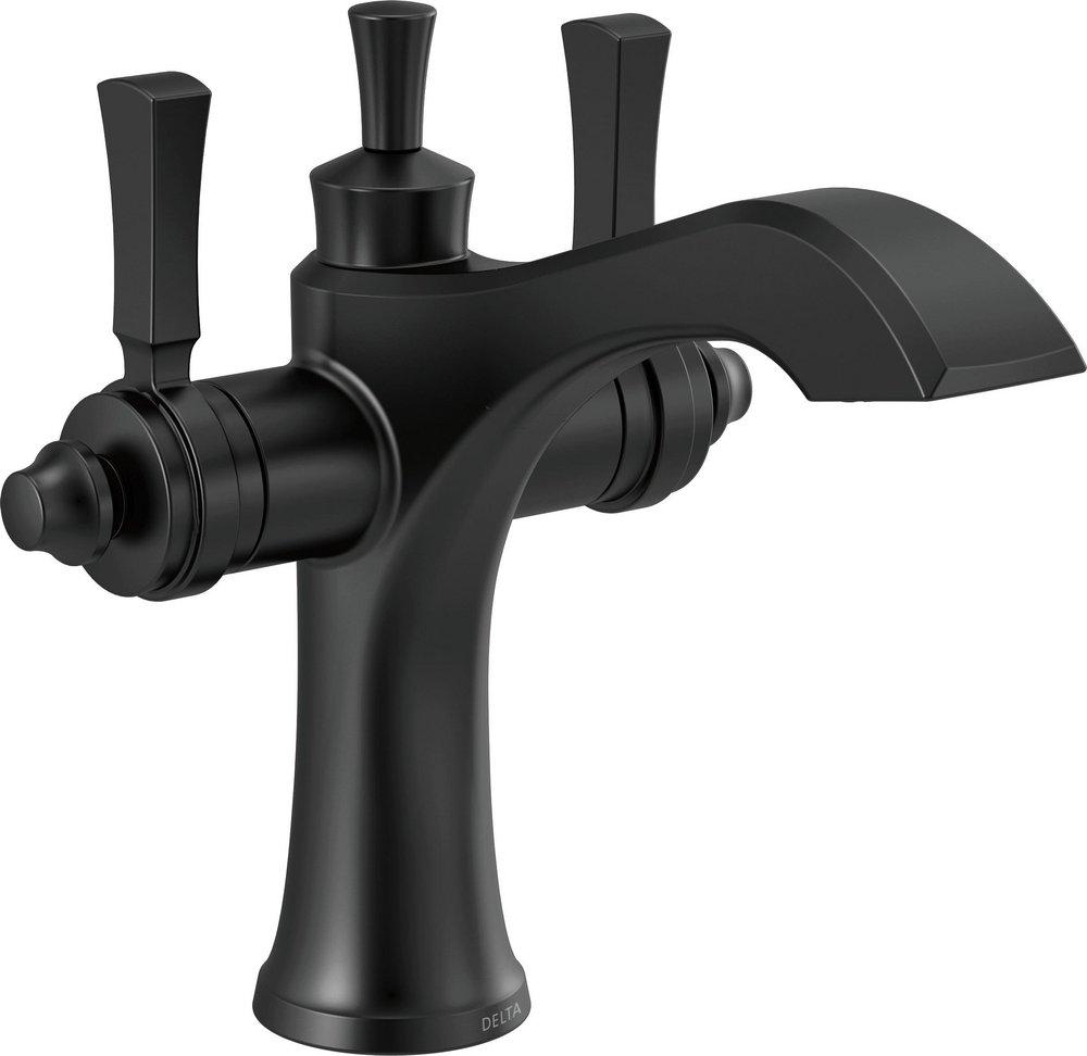 Delta Faucet Matte Black Two Handle Monoblock Bathroom Sink Faucet 