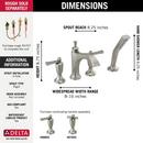 DELTA DORVAL: ROMAN TUB WITH HAND SHOWER TRIM - LESS HANDLES 