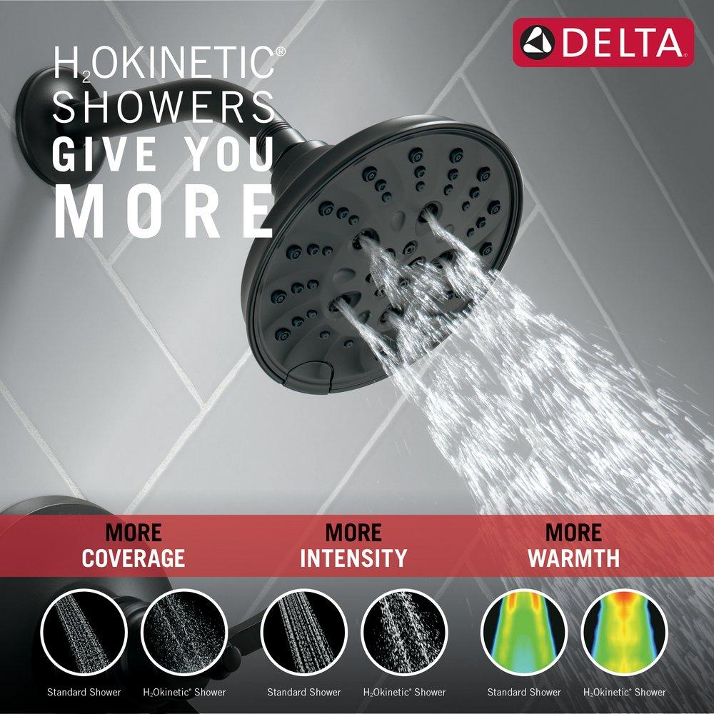 Delta Faucet Matte Black Two Handle Multi Function Shower Faucet (Trim Only) 