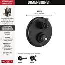 Delta Faucet Matte Black Pressure Balancing Valve Trim (Handle Sold Separately) 