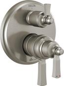 Delta Faucet Brilliance&reg; Stainless Three Handle Thermostatic Valve Trim with Integrated Diverter 
