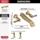 Delta Faucet Champagne Bronze Two Handle Wall Mount Filler (Trim Only) 