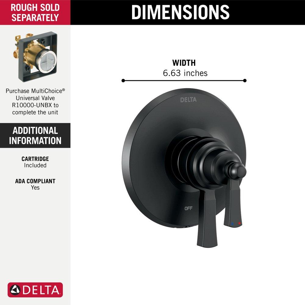 Delta Faucet Matte Black Zinc Valve Only Trim 