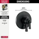 Delta Faucet Matte Black Zinc Valve Only Trim 