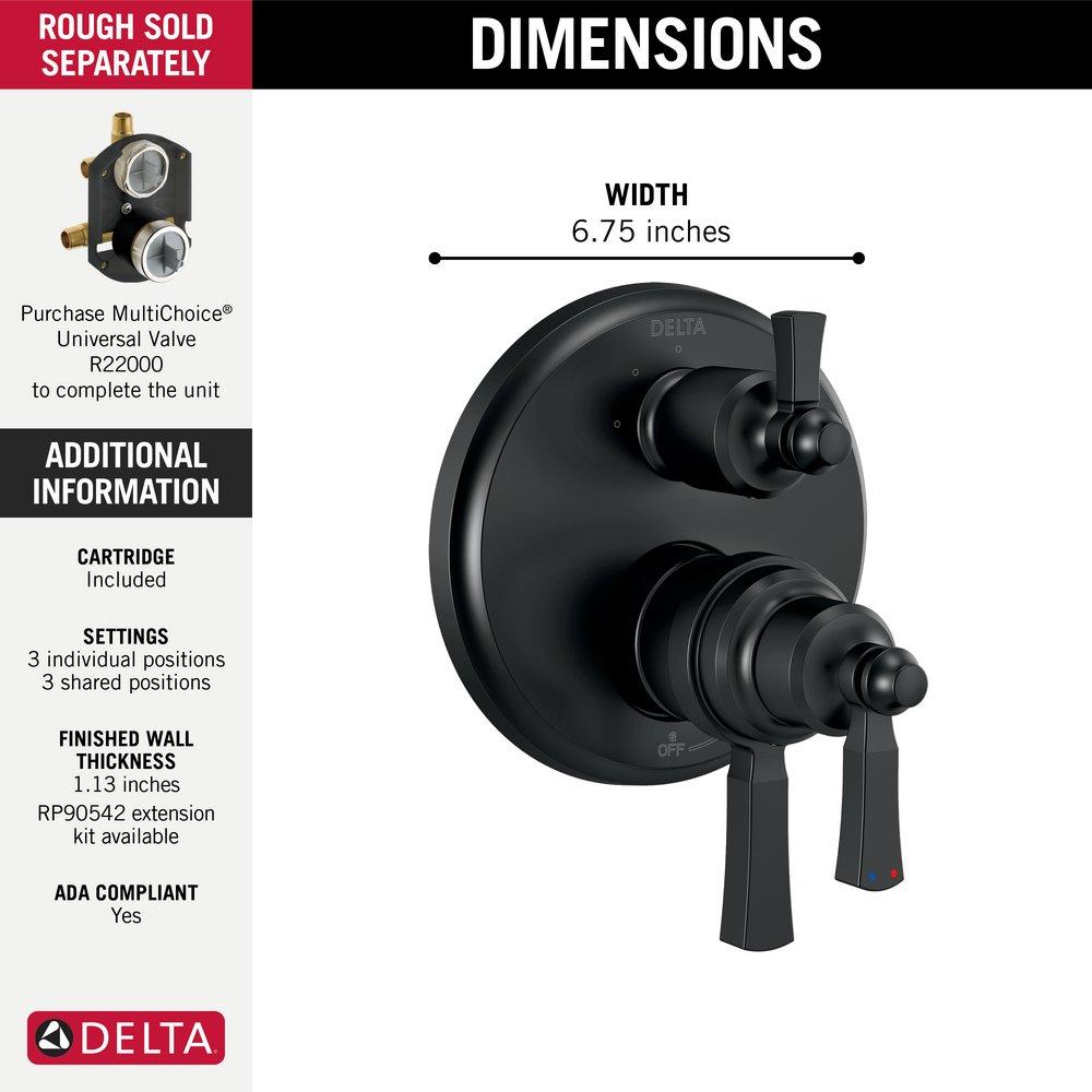 Delta Faucet Matte Black Two Handle Bathroom Sink Faucet Lever Handle 