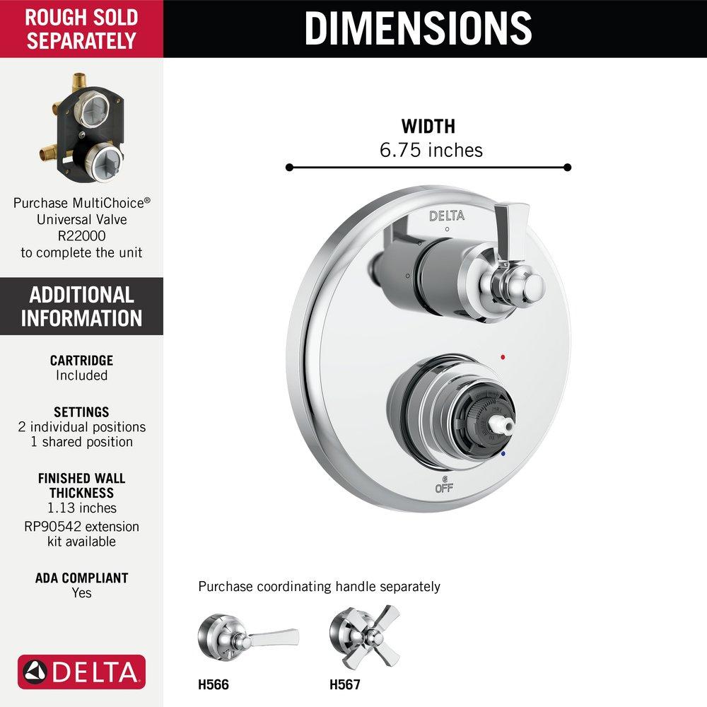 Delta Faucet Chrome Single Handle Multi Function Bathtub & Shower Faucet (Trim Only) 