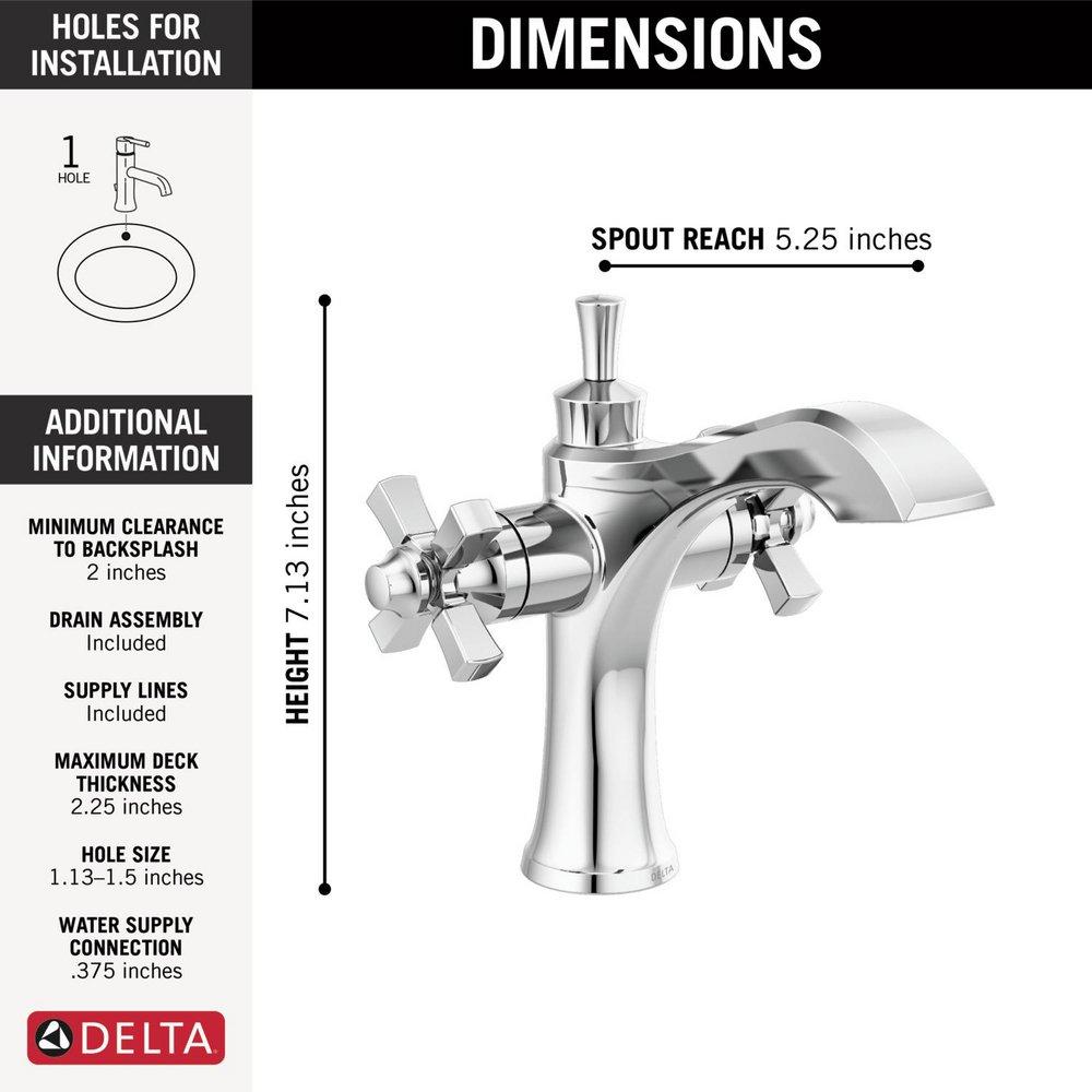 Delta Faucet Chrome Two Handle Monoblock Bathroom Sink Faucet 