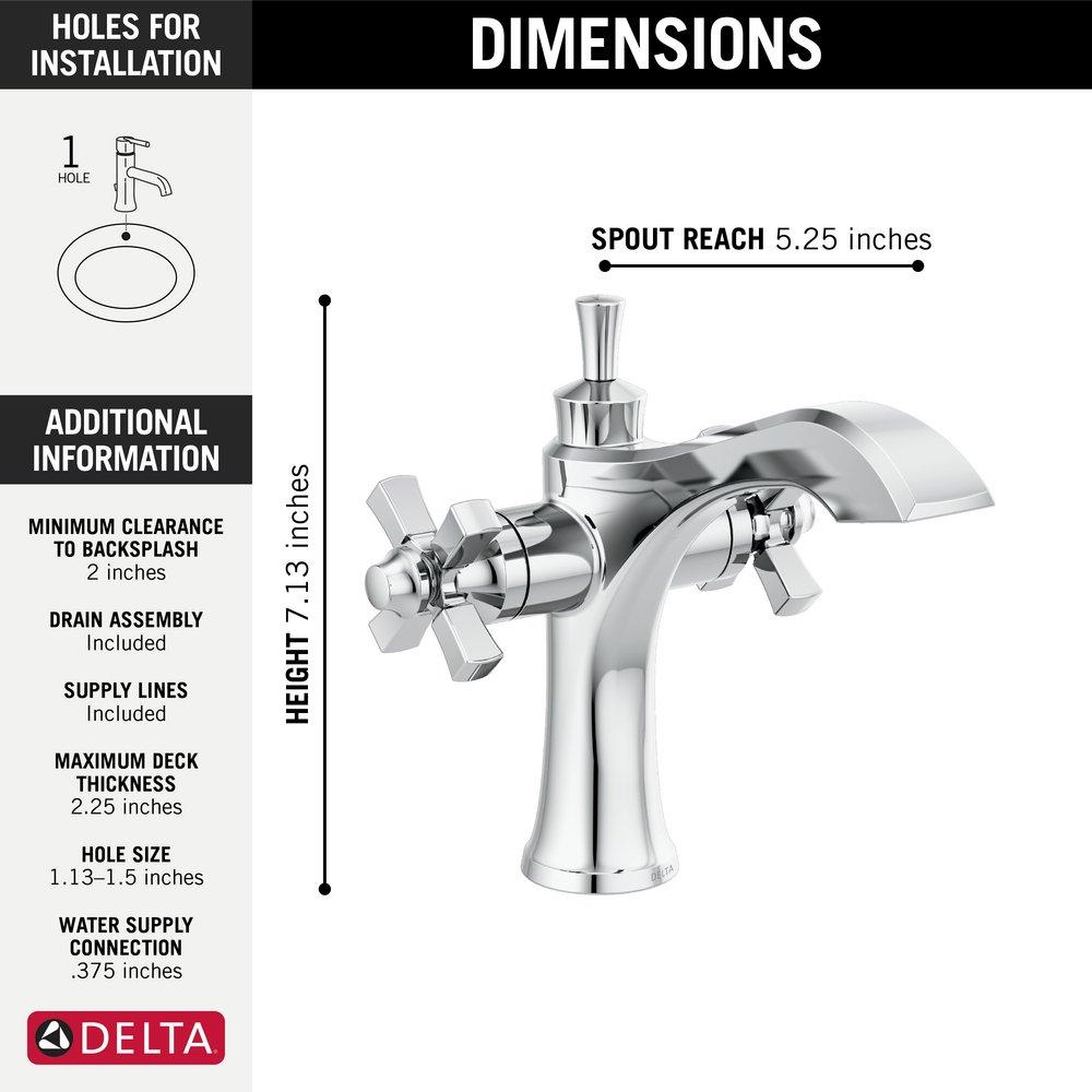 Delta Faucet Chrome Two Handle Monoblock Bathroom Sink Faucet 