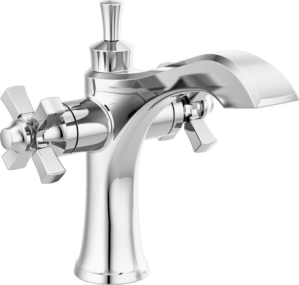 Delta Faucet Chrome Two Handle Monoblock Bathroom Sink Faucet 