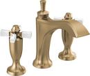 Delta Faucet Champagne Bronze/Porcelain Two Handle Widespread Bathroom Sink Faucet Cross Handle 