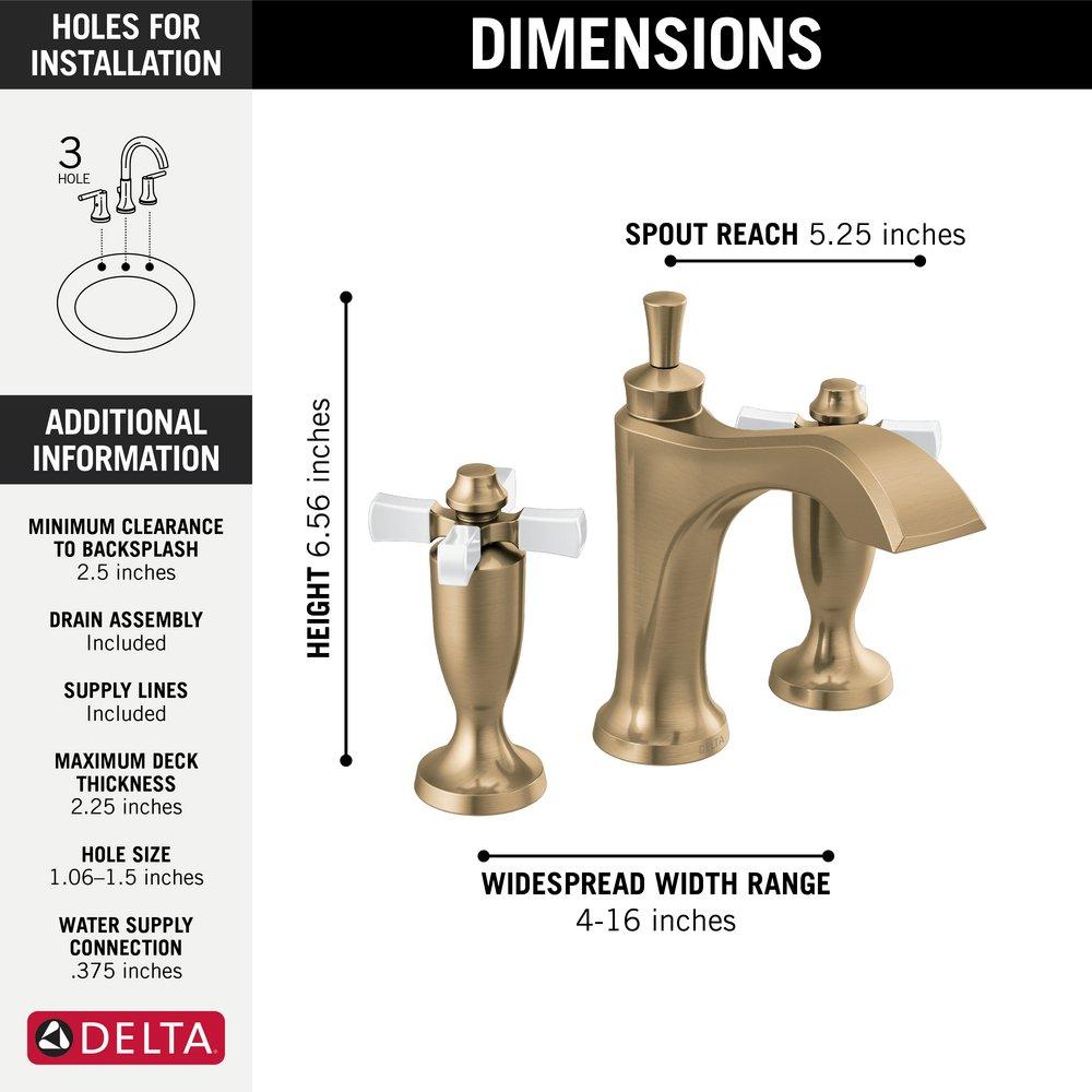 Delta Faucet Champagne Bronze/Porcelain Two Handle Widespread Bathroom Sink Faucet Cross Handle 