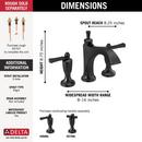 Delta Faucet Matte Black Two Handle Roman Tub Faucet Trim Only 