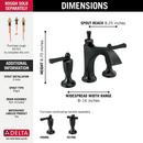 Delta Faucet Matte Black Two Handle Roman Tub Faucet Trim Only 