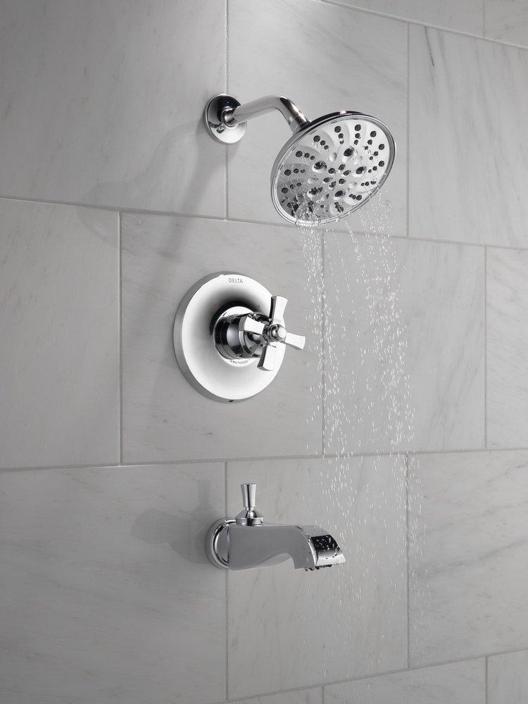 Delta Faucet Brilliance&reg; Stainless Multi Function Bathtub & Shower Faucet (Trim Only) 
