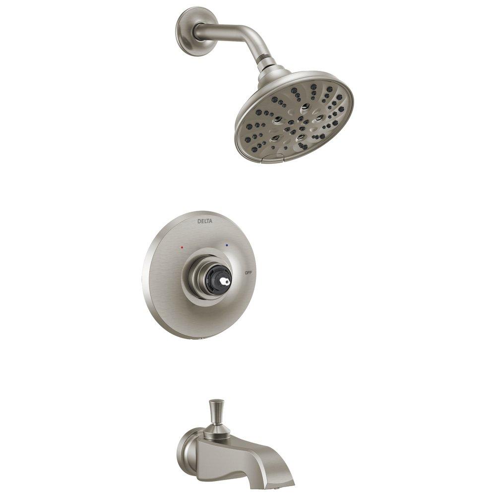 Delta Faucet Brilliance&reg; Stainless Multi Function Bathtub & Shower Faucet (Trim Only) 