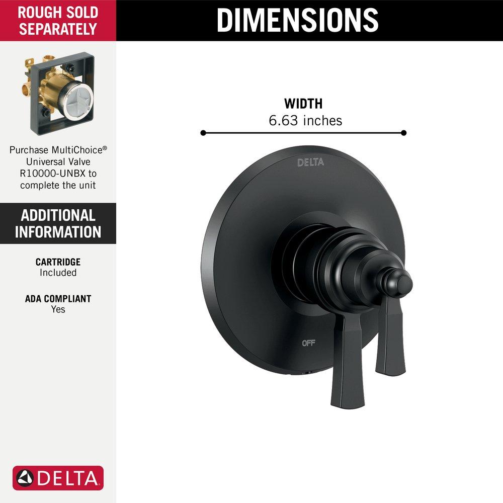 Delta Faucet Matte Black Two Handle Single Function Bathtub & Shower Faucet (Trim Only) 