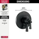 Delta Faucet Matte Black Two Handle Single Function Bathtub & Shower Faucet (Trim Only) 