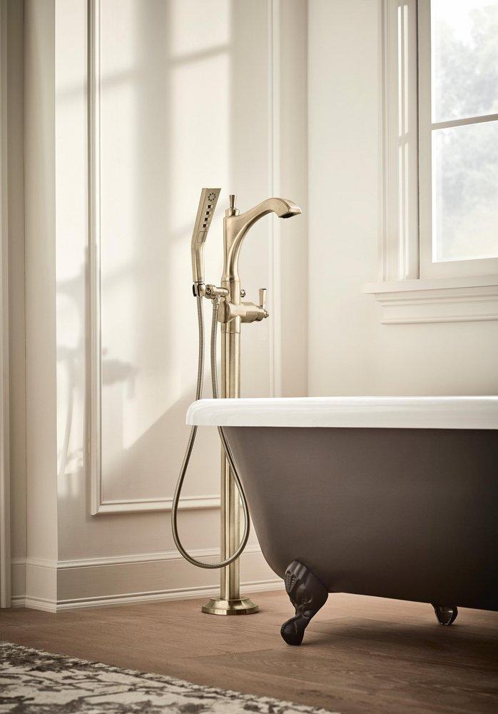 Delta Faucet Brilliance Champagne Bronze Floor Mount Filler (Trim Only) 