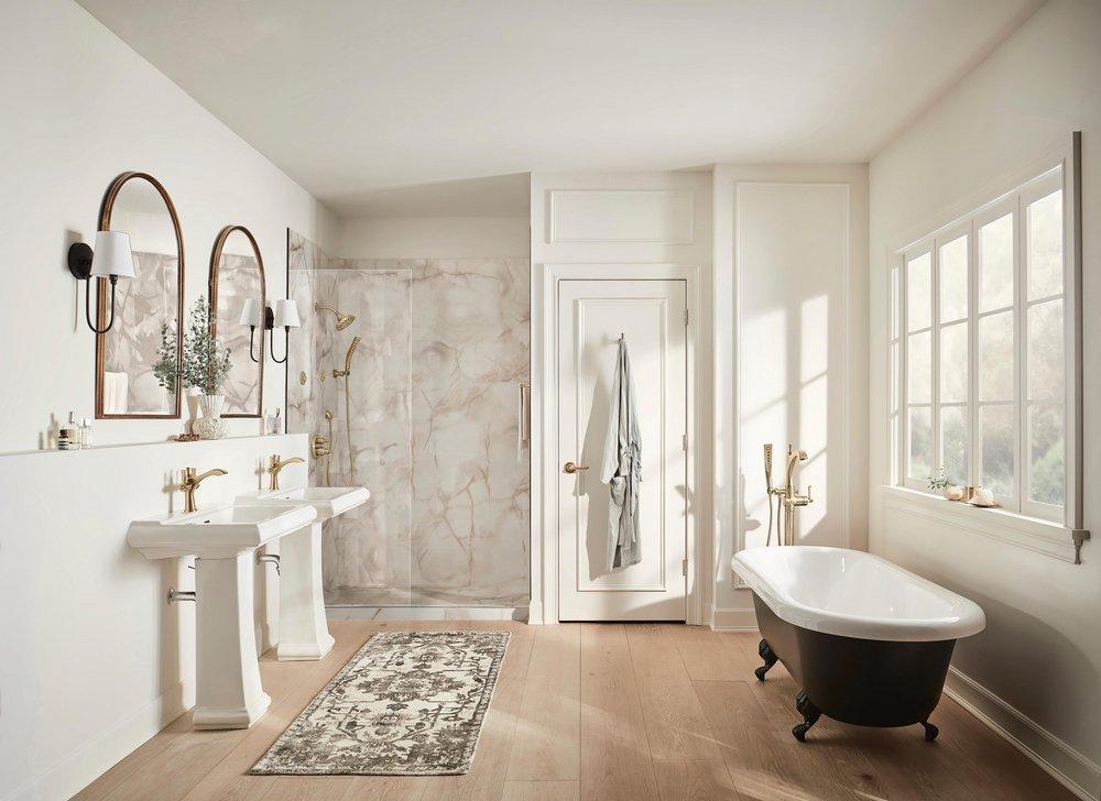 Delta Faucet Brilliance Champagne Bronze Floor Mount Filler (Trim Only) 