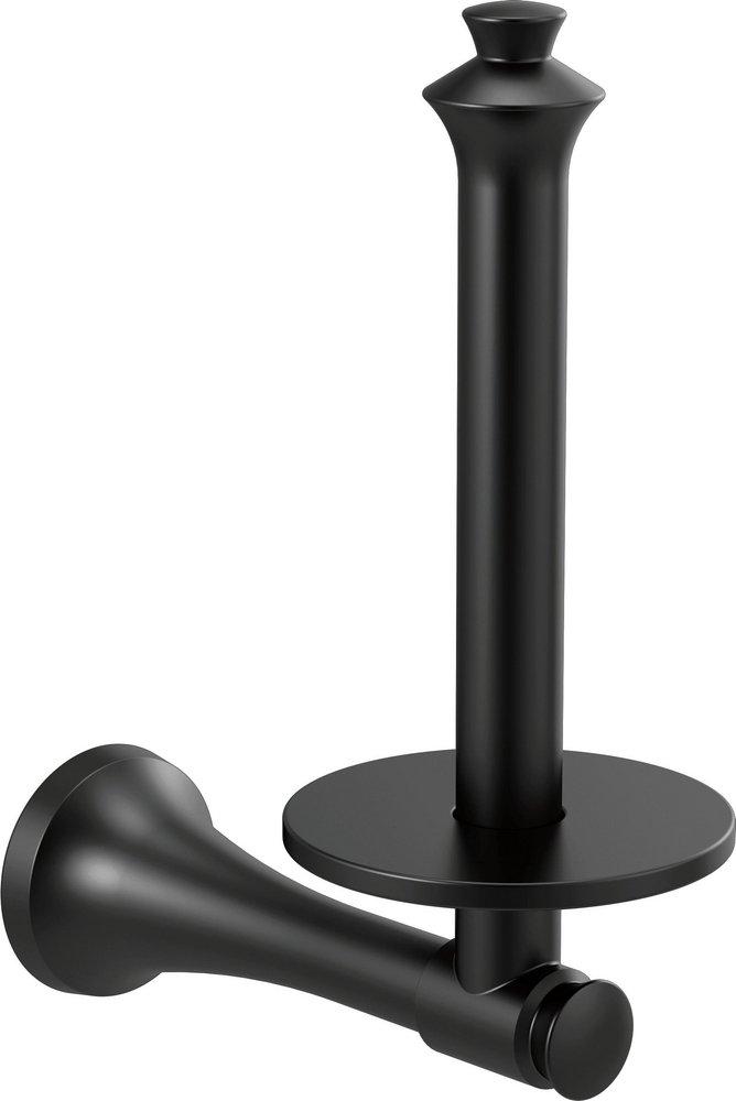 Delta Faucet Matte Black Vertical and Wall Toilet Tissue Holder 
