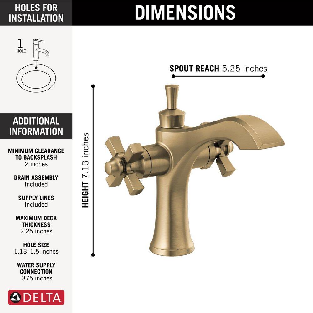 Delta Faucet Brilliance Champagne Bronze Two Handle Monoblock Bathroom Sink Faucet 