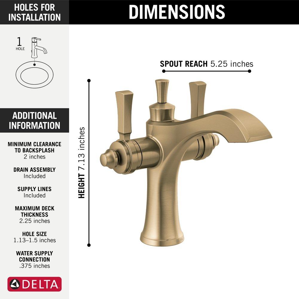 Delta Faucet Brilliance Champagne Bronze Two Handle Monoblock Bathroom Sink Faucet 