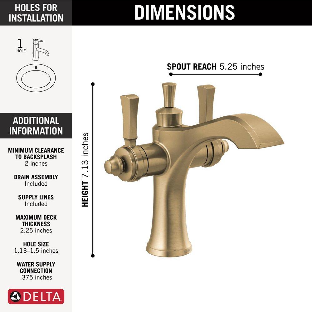 Delta Faucet Brilliance&reg; Champagne Bronze Two Handle Monoblock Bathroom Sink Faucet 