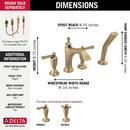 DELTA DORVAL: ROMAN TUB WITH HAND SHOWER TRIM - LESS HANDLES 