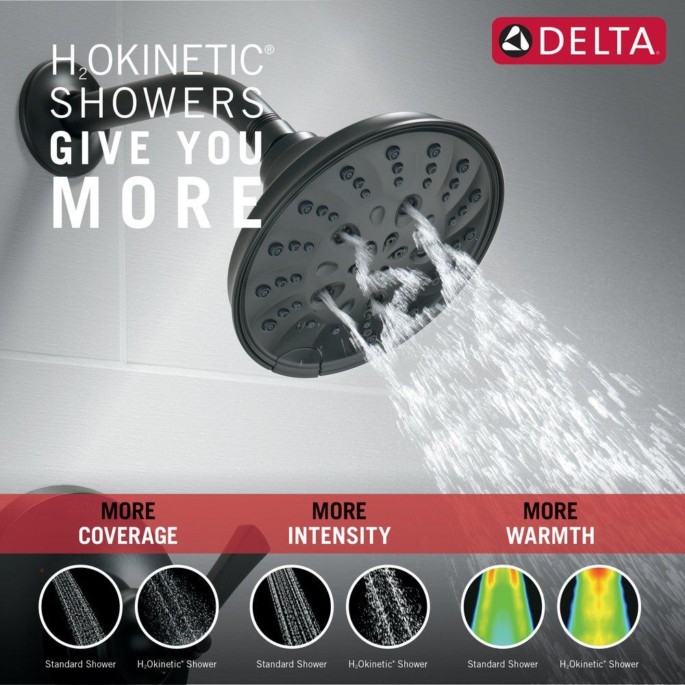 Delta Faucet Matte Black Multi Function Shower Faucet (Trim Only) 