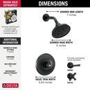Delta Faucet Matte Black Multi Function Shower Faucet (Trim Only) 