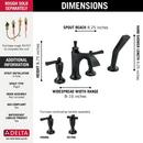 DELTA DORVAL: ROMAN TUB WITH HAND SHOWER TRIM - LESS HANDLES 
