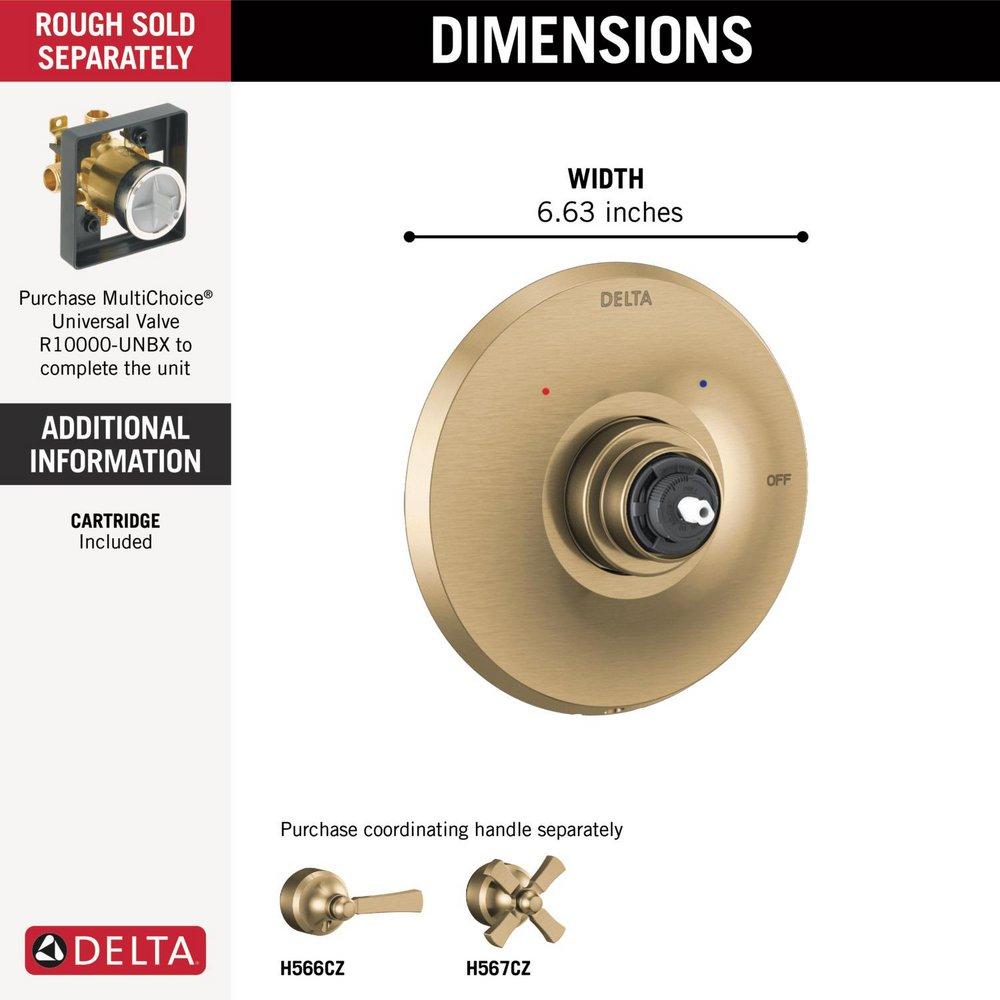 Delta Faucet Brilliance&reg; Champagne Bronze Pressure Balancing Valve Trim (Handle Sold Separately) 