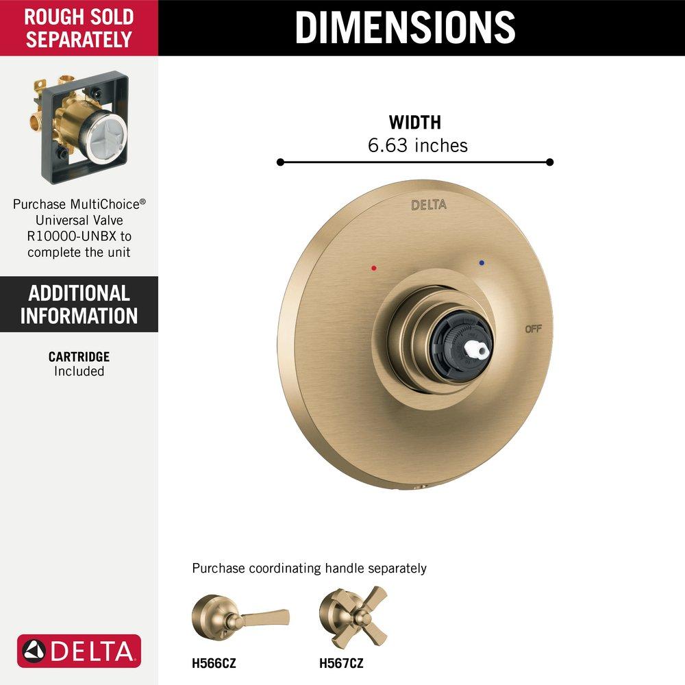 Delta Faucet Champagne Bronze Pressure Balancing Valve Trim (Handle Sold Separately) 