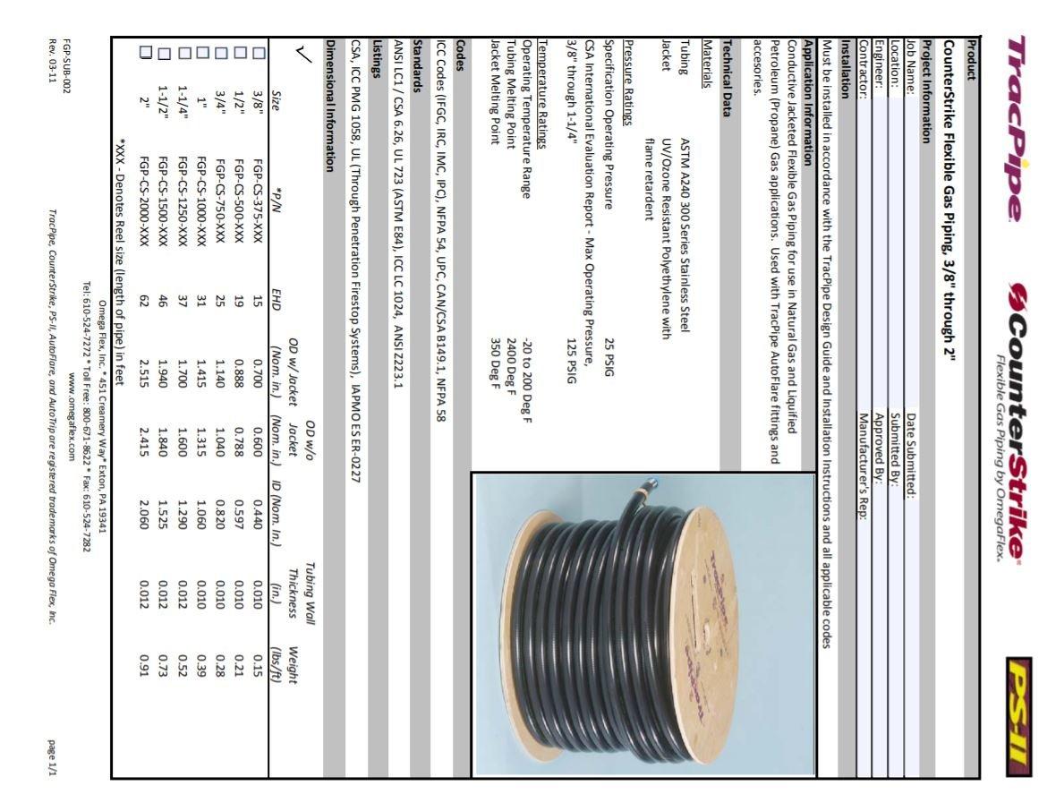 Omega Flex Black 25 ft. Black Flexible Gas Pipe 