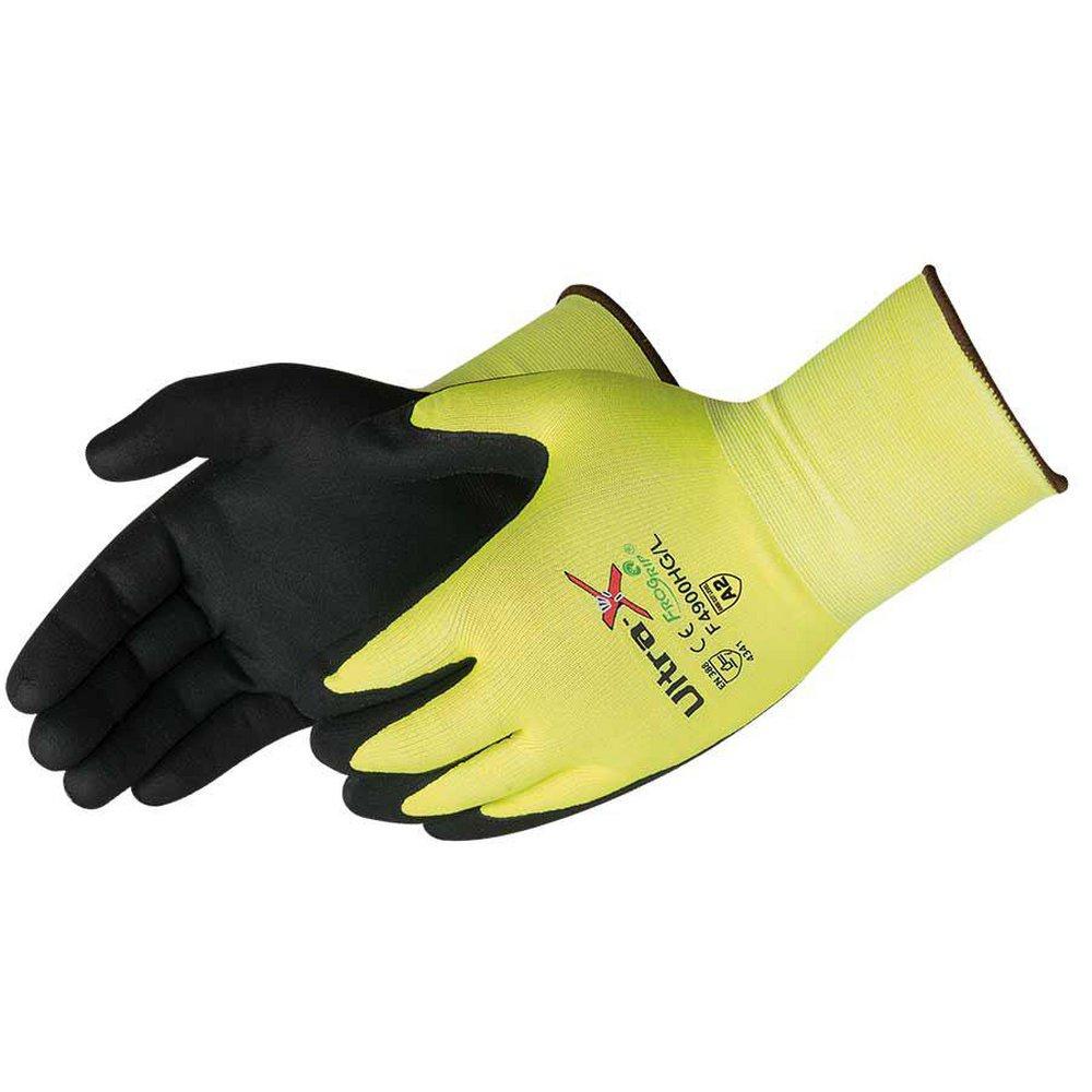 Liberty Glove & Safety Hi-Viz Green 18 ga Micro-foam Nitrile Coated Engineered Yarn Gloves in Hi-Viz Green, Lime and Black 