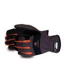 XL Size Spandex and Synthetic Leather Driver Gloves in Black