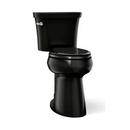 1.28 gpf Elongated Extra Tall Two Piece Height Toilet with Left Hand Trip Lever in Black Black - Less Seat 